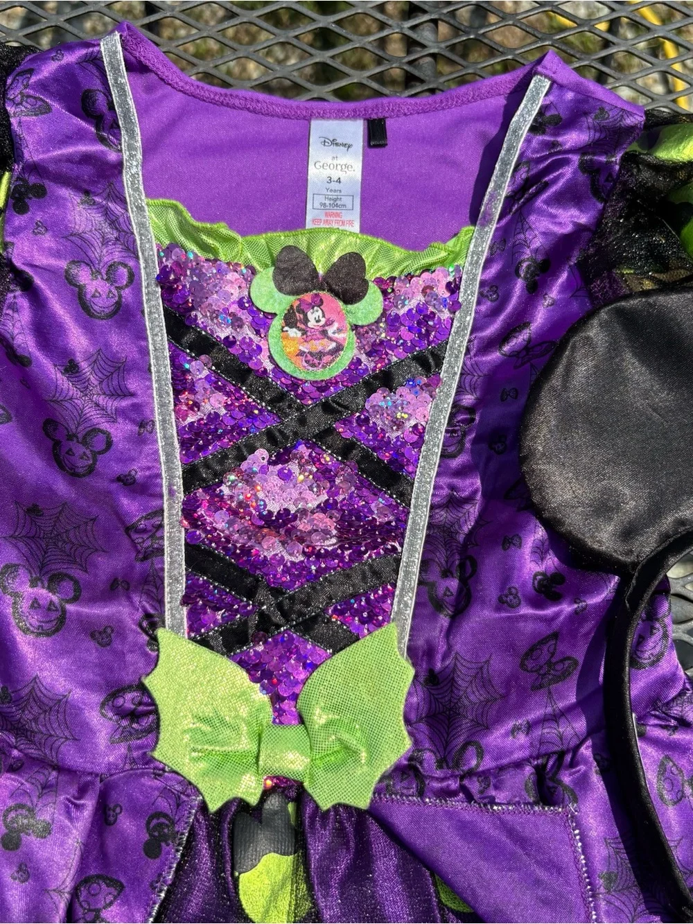 Disney Minnie Mouse Vampire Dress Sz 3-4 Halloween Costume Land World Cruise
